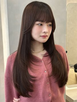 オムニス 表参道(Omnis) 髪質改善美髪レイヤーカットロングヘア顔まわりレイヤーブラウン