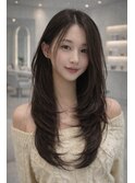 レイヤード/レイヤーカット/韓国パーマ/前髪/ピンクベージュ