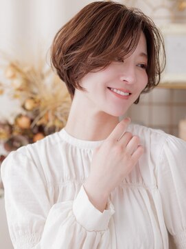 カバーヘア イヴ 戸頭店(COVER HAIR EVE) 小顔ひし形レイヤーボブ抜け感ピンクベージュブリーチなし30代a!