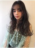 ネイビーアッシュ_厚めバングローライトアッシュブラウン