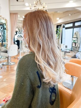 オブヘアーギンザ(Of HAIR GINZA) 外国人風ホワイトベージュ☆バレイヤージュカラー
