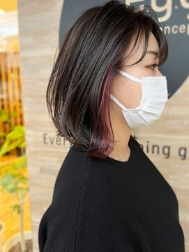 グロウ ヘアデザイン(grow) 垢抜けボブ　大人女性のインナーカラー