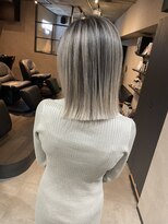 サニー 渋谷(SUNNY) バレイヤージュ、ハイライト、レイヤーロング、グレーベージュ