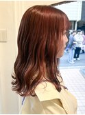 【白石】艶感ピンクブラウン/ブリーチなしカラー/暖色カラー