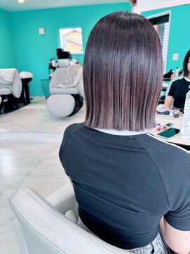 ユーフォリア(Euphoria.) ユーフォリア大人可愛いぱっつんボブ×グラデーションカラー