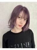 大人かわいい20代30代おすすめペールパープル×束感カット