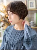 ■グレーベージュ刈り上げマッシュショートボブ610戸頭30代40代