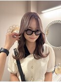 ケアブリーチミルクティーブラウンカラーレイヤーカット韓国ヘア