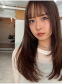ハッシュカット/ミディアムレイヤー/ヘーゼルブラウン/韓国1