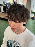 波巻きパーマ ブラウンカラー 20代 10代 メンズパーマ &nbsp;カット