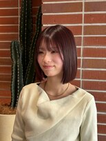 ルームヒゴバシ(room higobashi) 艶感と血色感upピンクブラウンボブ