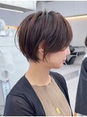 クールショート/ピンクベージュ/前髪/イメチェン