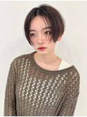 ハンサムショート 前髪長め 丸みショート 博多ショート
