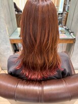 エール 生駒(aile Total Beauty Salon)&nbsp;裾カラー×ピンクオレンジグラデ