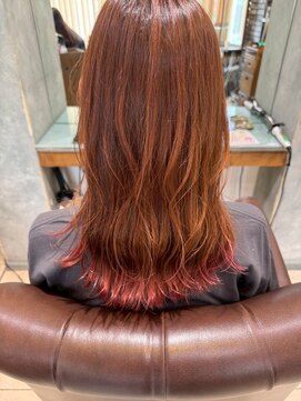エール 生駒(aile Total Beauty Salon) 裾カラー×ピンクオレンジグラデ