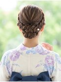 大人上品な浴衣ヘア＊編み込み低めシニヨン