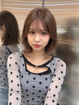 シー バイ ロンド 新宿(Sea by Lond)&nbsp;ワンホンレイヤ ー×ダークブルー[デジタルパーマ/ボブ/韓国]