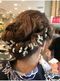 生花を使った浴衣に合うヘアアレンジ