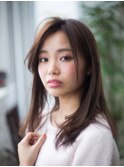 センターパートの小顔シルエット