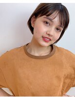 グッデイ ヘアー(GOOD DAY HAIR)&nbsp;ミニボブ 毛先パーマ　黒髪 シアーグレージュ　くすみベージュ