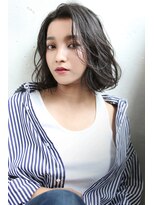 ラエティス(Laetus)&nbsp;フレンチボブ×ネイビーブルー/暗髪/黒髪/Ｗカラー【Laetus】