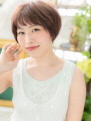 大人かわいい前下がり小顔オン眉ショートa浦和20代30代40代