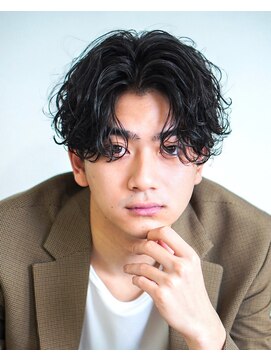 オーシャントーキョー 渋谷神南(OCEAN TOKYO) ツーブロック波巻き黒髪モテる流行センターパート