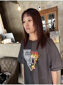 顔まわりレイヤー×ピンクブラウン