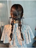 【ローポニーテール】結婚式/銀座/ヘアセット/アレンジ