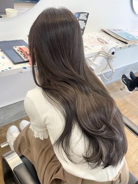 ラック(LUCK) オリーブブラウン/船橋/くすみベージュ/細めハイライト