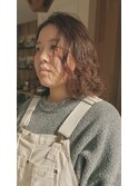 春色ふんわりパーマ◎30代40代大人可愛いひし形シルエット