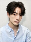 センターパート フェザーパーマ ニュアンスパーマ 毛流れパーマ
