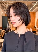 顔周りレイヤーカットくびれヘアミルクティーベージュカラー韓国