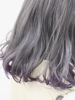 サロンドミルク 溝の口店(salon de MiLK) *シルバーベースの毛先に紫を入れた可愛いカラー