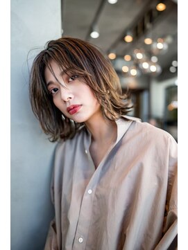 ケアリー 武蔵小杉(Carelly) 大人かわいい前髪セシルカットココアブラウンフリンジウェーブ