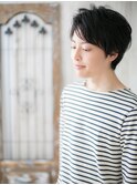 黒髪サマーカットで好感度◎ショートマッシュヘアL