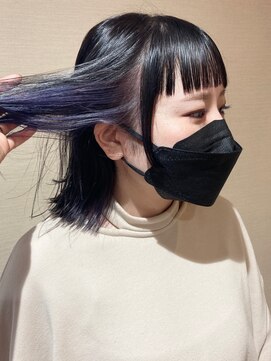 ソルト(Salt) ブリーチを重ねたラベンダーブルーのインナーカラー