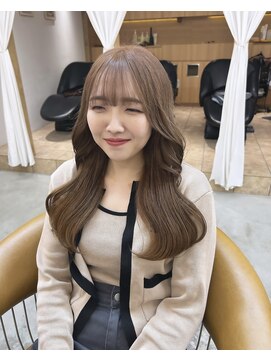 ロンドアジュール 横浜(Lond azur) ブリーチありミルクティーベージュ！ダブルカラー！くびれ巻き