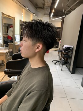 アイズ 海老名(AIZU) ショートアップバング　メンズカット　骨格矯正カット