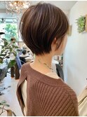 かきあげ前髪小顔まわりつや髪骨格補正丸みショートボブヘア