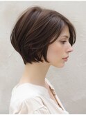 ☆ダークパープルナチュラルショートミルクブラウン髪質改善ボブ