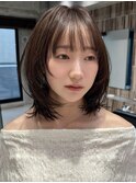 黒髪/オリーブグレー/小顔に見せるヘア/ココアベージュ/レイヤー