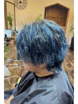 ジーワンヘアー(G1 HAIR) 【最強の個性】 パーマ×インディゴブルーカラー