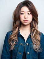 アフィックスヘア 新小岩(affix hair)&nbsp;外国人風グラデーションカラーマロンベージュゆる巻きロング