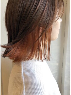 イツモノトコロ(kami to zakka) 【イツモノトコロ】オレンジのインナーカラー♪