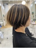 【バレイヤージュ】大人のハイライトショートボブ◎ROMMY徳田