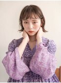セクションカラー/ペールベージュ/透明感ボブ[大分駅]