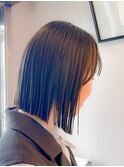 切りっぱなしシースルーボブ