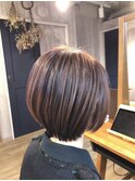 切りっぱなしボブ/縮毛矯正/髪質改善/レイヤーショートボブ