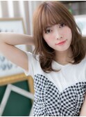 外国人風カールベビーバング前下がりレイヤーc520代30代40代